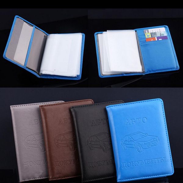 Pu Leather On Cover For Car Driving Documents Card Credit Holder Russian Driver License Bag Purse Wallet Case H Jllxnq