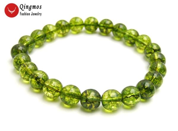 qingmos trendy natural peridot bracelet for women with 8mm round green peridot stone bracelet fine jewelry 7.5" bra459, Black
qingmos trendy natural peridot bracelet for women with 8mm round green peridot stone bracelet fine jewelry 7.5" bra459, Black