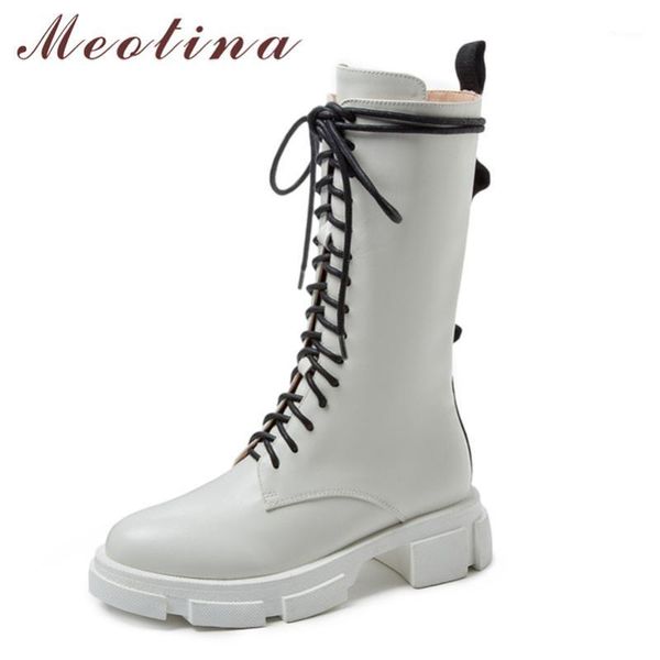 meotina genuine leather platform mid heel mid calf boots women shoes lace up zip block heels motorcycle boots autumn winter 401, Black
meotina genuine leather platform mid heel mid calf boots women shoes lace up zip block heels motorcycle boots autumn winter 401, Black