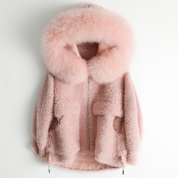 female coat real fur winter natural fur hooded jacket women clothes 2020 korean sheep shearing coats pink wool 9681, Black
female coat real fur winter natural fur hooded jacket women clothes 2020 korean sheep shearing coats pink wool 9681, Black