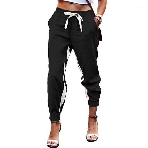 women's pants & capris women's solid color stitching elastic lace-up toe casual black blue army green trouser1, Black;white
women's pants & capris women's solid color stitching elastic lace-up toe casual black blue army green trouser1, Black;white