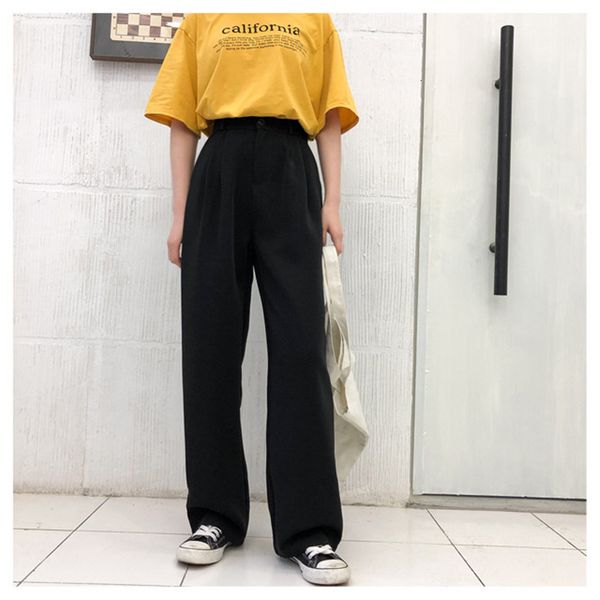 2021 new solid waist color high women's suit pants total lady length office spring and comfortable autumn leisure falling leg wide 2vcg, Black;white
2021 new solid waist color high women's suit pants total lady length office spring and comfortable autumn leisure falling leg wide 2vcg, Black;white
