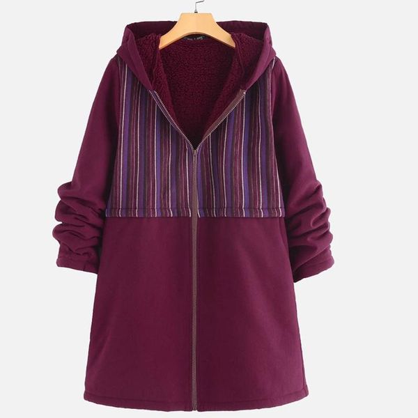 women jackets womens winter striped printed long sleeve thicker zipper hooded jacket coawomen long coat #yb40, Black;brown
women jackets womens winter striped printed long sleeve thicker zipper hooded jacket coawomen long coat #yb40, Black;brown