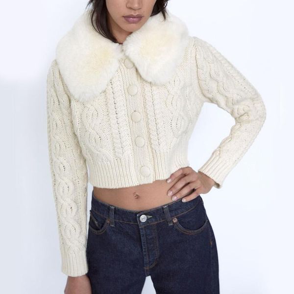 women's knits & tees warm faux fur turn down collar sweaters women fashion elegant long sleeve solid short female ladies knitted cardig, White
women's knits & tees warm faux fur turn down collar sweaters women fashion elegant long sleeve solid short female ladies knitted cardig, White