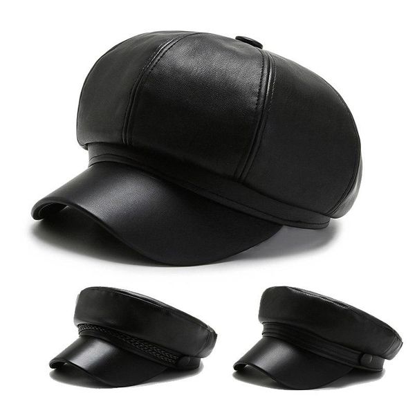 berets beret winter vintage solid faux pu leather cap quality fashion female japanese octagonal adjustable, Blue;gray
berets beret winter vintage solid faux pu leather cap quality fashion female japanese octagonal adjustable, Blue;gray