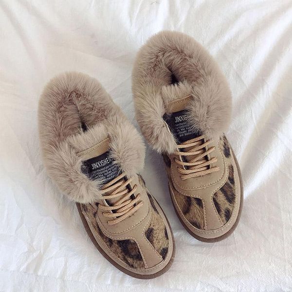 women snow boots casual warm plush ladies lace up winter shoes leopard non slip ankle boots platform cotton shoes new 2020, Black
women snow boots casual warm plush ladies lace up winter shoes leopard non slip ankle boots platform cotton shoes new 2020, Black