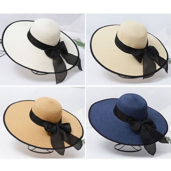 women wide large brim cap floppy fold summer beach sun hat straw ribbon fashion, Blue;gray
women wide large brim cap floppy fold summer beach sun hat straw ribbon fashion, Blue;gray