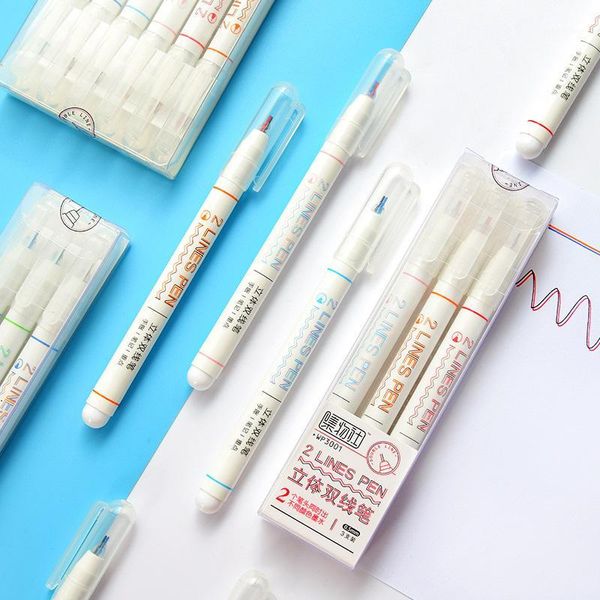 gel pens 6 pcs/lot creative 2 line pen 1 pcs cute cartoon double color marker colorful stationery school supply1
gel pens 6 pcs/lot creative 2 line pen 1 pcs cute cartoon double color marker colorful stationery school supply1