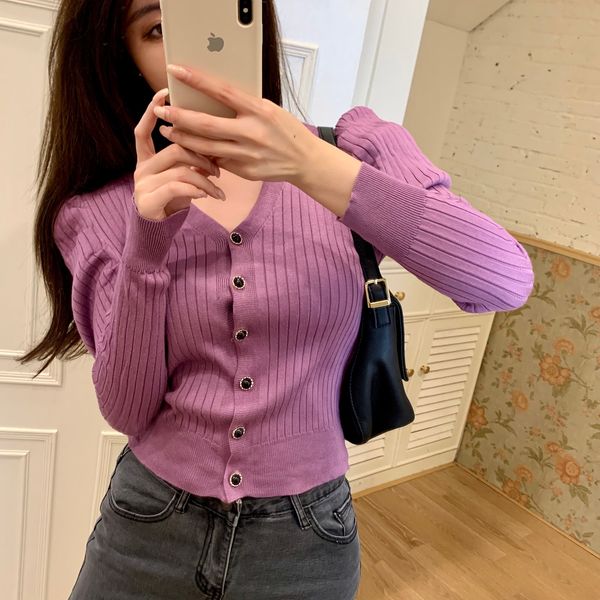 autumn 2020 new v-neck ice silk knitwear long sleeve slim fit, versatile single breasted cardigan women
autumn 2020 new v-neck ice silk knitwear long sleeve slim fit, versatile single breasted cardigan women