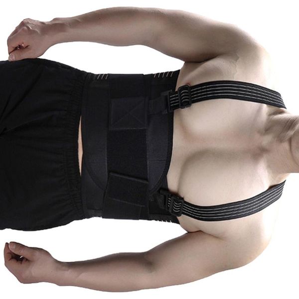 back support braces belt elastic waist protective belts strap for fitness mountaineering (black size), Black;blue
back support braces belt elastic waist protective belts strap for fitness mountaineering (black size), Black;blue