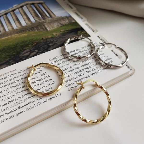 hoop & huggie 1pair 25mm 100% authentic 925 sterling silver gold /white twisted rope heavy circle earrings fine jewelry women e151, Golden;silver
hoop & huggie 1pair 25mm 100% authentic 925 sterling silver gold /white twisted rope heavy circle earrings fine jewelry women e151, Golden;silver