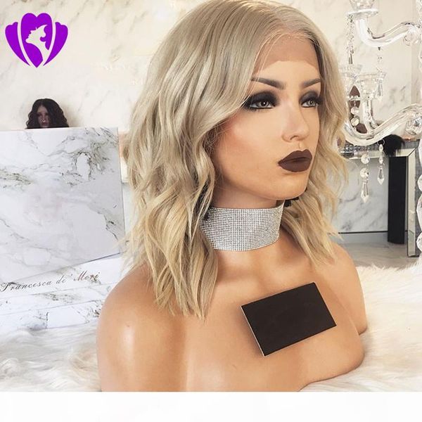 180density body wave full blonde color bob wigs for women synthetic short lace front wig synthetic hair heat resistant fiber, Black 
180density body wave full blonde color bob wigs for women synthetic short lace front wig synthetic hair heat resistant fiber, Black