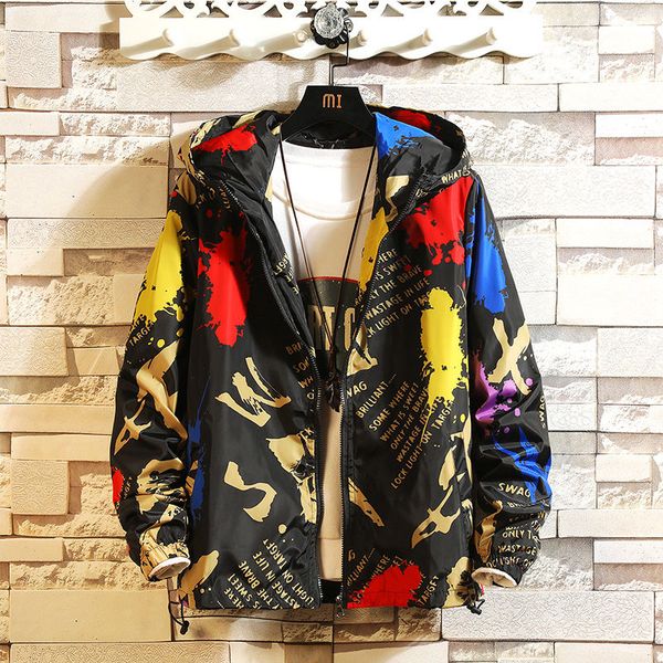 men's autumn winter fashion multicolored printed zipper hat jacket casual and jacket kg-234, Black;brown
men's autumn winter fashion multicolored printed zipper hat jacket casual and jacket kg-234, Black;brown