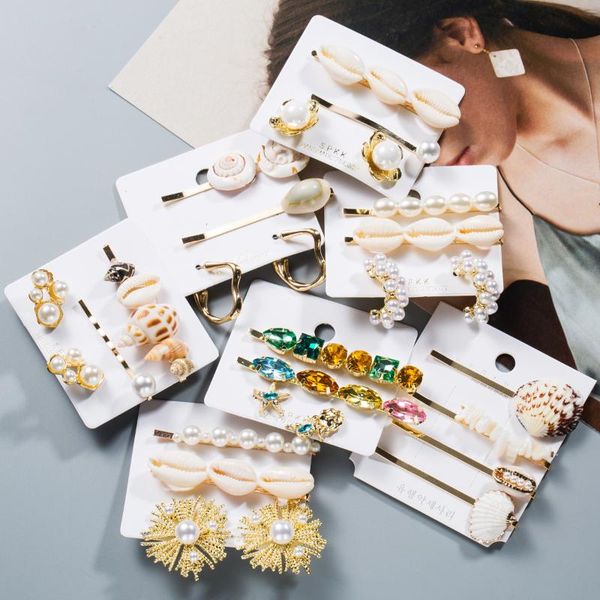 hair accessories 3/4/5pcs/set 2021 marine style metal gold shell conch pearl hairpins clips for women hairgrip beach
hair accessories 3/4/5pcs/set 2021 marine style metal gold shell conch pearl hairpins clips for women hairgrip beach