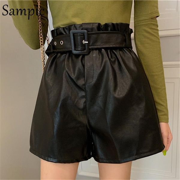 sampic casual fashion pockets women pu leather korean shorts winter with belt loose elastic high waisted shorts harajuku outfit1, White;black
sampic casual fashion pockets women pu leather korean shorts winter with belt loose elastic high waisted shorts harajuku outfit1, White;black