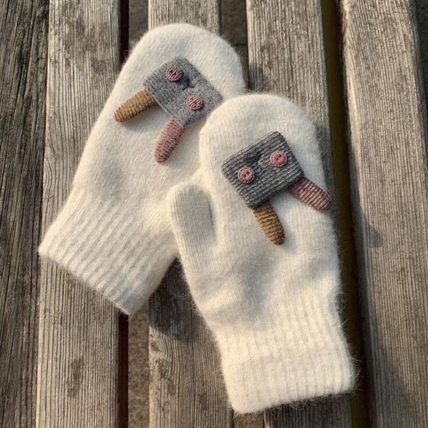 five fingers gloves korean fashion female fur plus velvet thicken students winter cycling warm mitten cute cartoon wool knit glove h12, Blue;gray
five fingers gloves korean fashion female fur plus velvet thicken students winter cycling warm mitten cute cartoon wool knit glove h12, Blue;gray