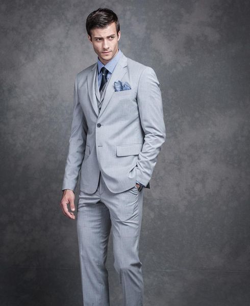 jacket+pants+vest) 2020 tailored men's light grey wedding suits gentlemen style men's daily work suits formal prom, White;black
jacket+pants+vest) 2020 tailored men's light grey wedding suits gentlemen style men's daily work suits formal prom, White;black