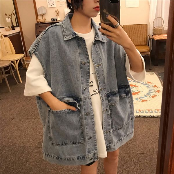 2020 summer autumn korean denim vest women's fashion net red casual vest coat vestbf style sleeveless coat fplzs, White;black
2020 summer autumn korean denim vest women's fashion net red casual vest coat vestbf style sleeveless coat fplzs, White;black