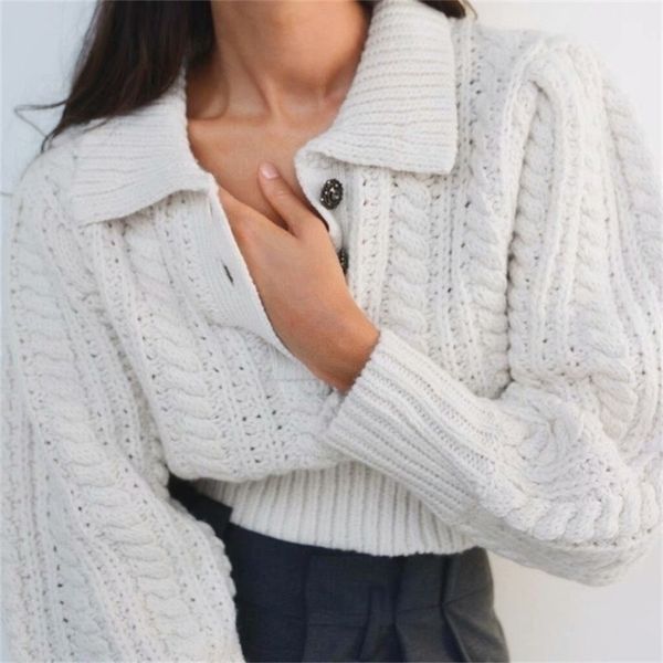 zxqj women autumn casual polo colla wool sweaters female fashion jewelry button thick knitwear chic ladies short pullover 201130, White;black
zxqj women autumn casual polo colla wool sweaters female fashion jewelry button thick knitwear chic ladies short pullover 201130, White;black