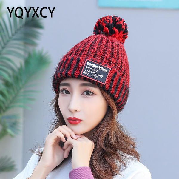 yqyxcy women hat winter beanie thick warm plush velvet knitted hat with leather label fashion vintage bonnet pompom female, Blue;gray
yqyxcy women hat winter beanie thick warm plush velvet knitted hat with leather label fashion vintage bonnet pompom female, Blue;gray