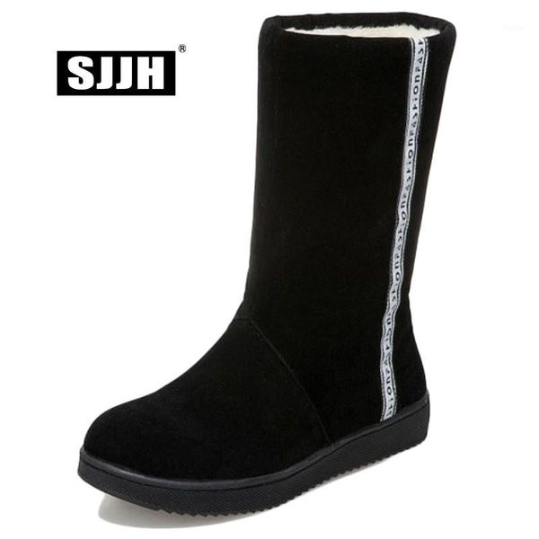 sjjh women flat snow boots with round toe mid-calf flock short plush boots winter fashion casual shoes for girls d7611, Black
sjjh women flat snow boots with round toe mid-calf flock short plush boots winter fashion casual shoes for girls d7611, Black