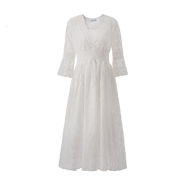 2021 new lace trim hollow out embroidered long women white deep v neck half sleeve plain cotton robe beach party summer uip1, Black;gray
2021 new lace trim hollow out embroidered long women white deep v neck half sleeve plain cotton robe beach party summer uip1, Black;gray
