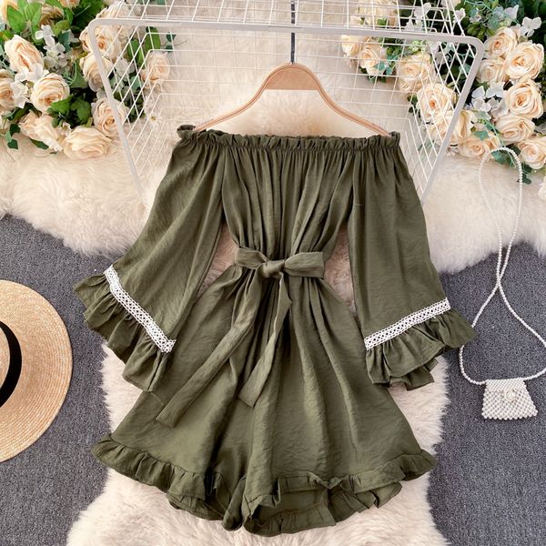 2021 new singiny design off the shoulder coveralls women slash neck enlargement lace to overalls elegant fall suit short z1ab, Black;white
2021 new singiny design off the shoulder coveralls women slash neck enlargement lace to overalls elegant fall suit short z1ab, Black;white