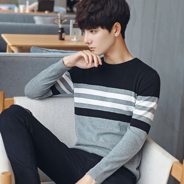 2021 male autumn casual cotton knitted man's sweater korean-style crew neck style college hipster stripes 5bdr, White;black
2021 male autumn casual cotton knitted man's sweater korean-style crew neck style college hipster stripes 5bdr, White;black