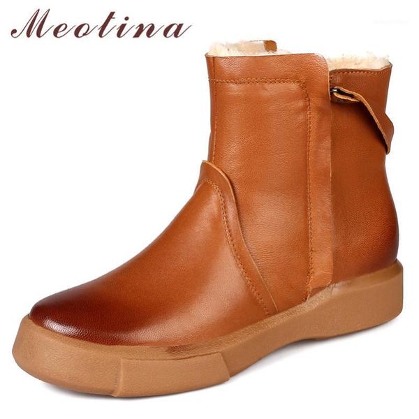 boots meotina flat platform snow woman natural genuine leather ankle round toe short zip female shoes winter warm 411, Black
boots meotina flat platform snow woman natural genuine leather ankle round toe short zip female shoes winter warm 411, Black