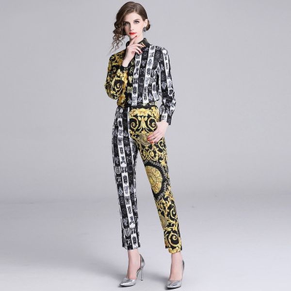 ariby women print 2 piece set pants setautumn casual lapel long-sleeved shirt+baroque nine-point pants two-piece set outfit y200110, White
ariby women print 2 piece set pants setautumn casual lapel long-sleeved shirt+baroque nine-point pants two-piece set outfit y200110, White