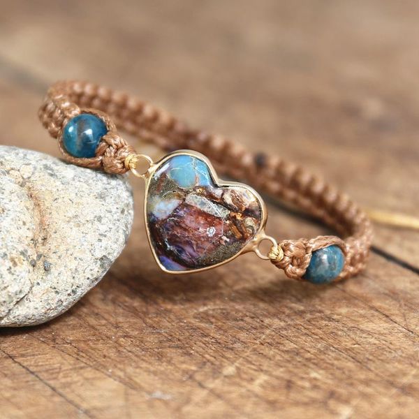 charm bracelets women men handmade jewelry apatite heart shape braided yoga healing energy friendship lover wrap bracelet, Golden;silver
charm bracelets women men handmade jewelry apatite heart shape braided yoga healing energy friendship lover wrap bracelet, Golden;silver