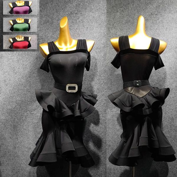 stage wear latin dance dress lady strapless competition dresses samba rumba cha salsa tango practice performance dn4481, Black;red
stage wear latin dance dress lady strapless competition dresses samba rumba cha salsa tango practice performance dn4481, Black;red
