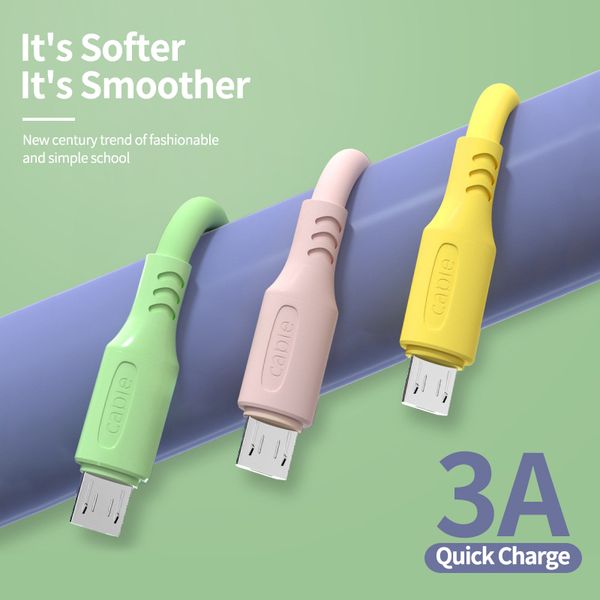 soft liquid silicone phone cables 3a micro usb type c for samsung s10 s20 huawei redmi moblie charger typec cable cord
soft liquid silicone phone cables 3a micro usb type c for samsung s10 s20 huawei redmi moblie charger typec cable cord