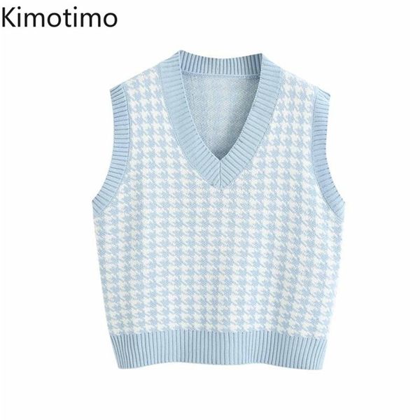 kimotimo knit women preppy style v-neck sleeveless houndstooth pullover autumn chic casual female sweater vest y201128, White;black
kimotimo knit women preppy style v-neck sleeveless houndstooth pullover autumn chic casual female sweater vest y201128, White;black