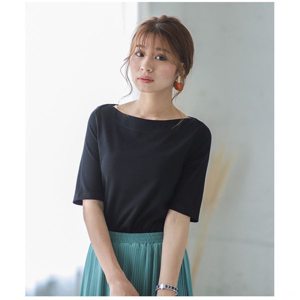 summer simple sen women's coat t-shirt short sleeve women's comfort and leisure new one line collar t-shirt bgvg6, White
summer simple sen women's coat t-shirt short sleeve women's comfort and leisure new one line collar t-shirt bgvg6, White
