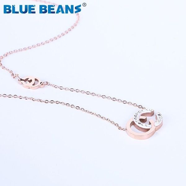 chains fashion 316l stainless steel necklace for choker letter pendants women rose gold color chain with crystal colar jewelry, Silver
chains fashion 316l stainless steel necklace for choker letter pendants women rose gold color chain with crystal colar jewelry, Silver