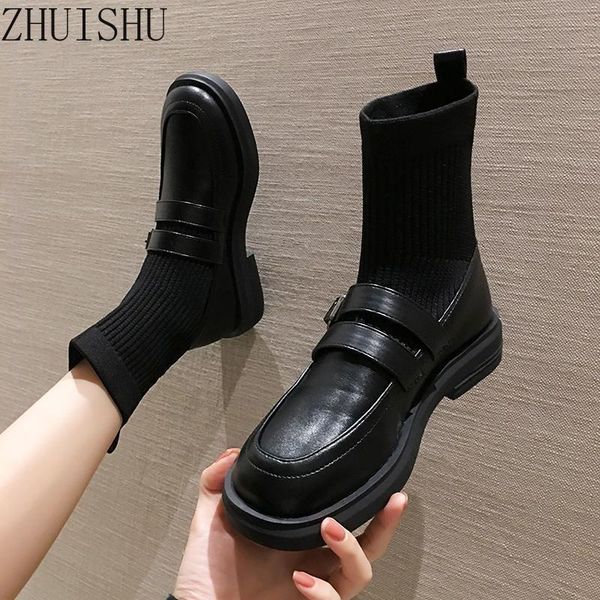 fashion boots 2021 autumn and winter new leather shoes plus velvet warm knitted stretch stocking boots zapatos de mujer, Black
fashion boots 2021 autumn and winter new leather shoes plus velvet warm knitted stretch stocking boots zapatos de mujer, Black