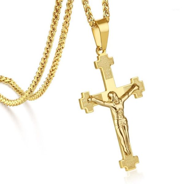 gold color spanish bible cross stainless steel catholic crucifix pendant chain necklace for men religious jewelry hombres mn2001, Silver
gold color spanish bible cross stainless steel catholic crucifix pendant chain necklace for men religious jewelry hombres mn2001, Silver
