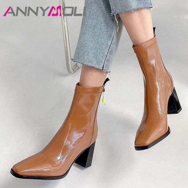 annymoli patent leather high heel ankle boots short boots women shoes square toe block heels zipper ladies autumn brown 40, Black
annymoli patent leather high heel ankle boots short boots women shoes square toe block heels zipper ladies autumn brown 40, Black