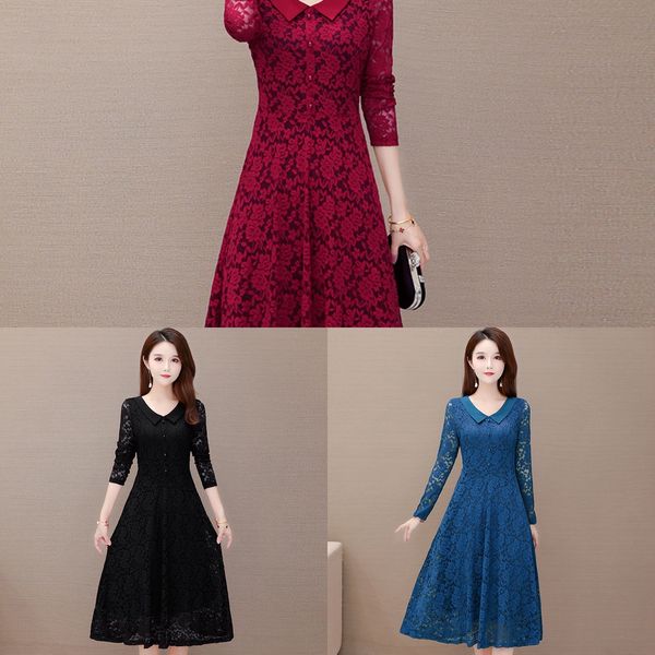 lace fashion women's 2020 autumn new korean version slim and age reducing elegant small dress lace dress medium length skirt vqv1v, Black;gray
lace fashion women's 2020 autumn new korean version slim and age reducing elegant small dress lace dress medium length skirt vqv1v, Black;gray