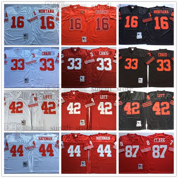 ncaa football 16 joe montana jerseys 33 roger craig 44 tom rathman 87 dwight clark 42 ronnie lott team red black white men vintage all stitc, Black;red
ncaa football 16 joe montana jerseys 33 roger craig 44 tom rathman 87 dwight clark 42 ronnie lott team red black white men vintage all stitc, Black;red