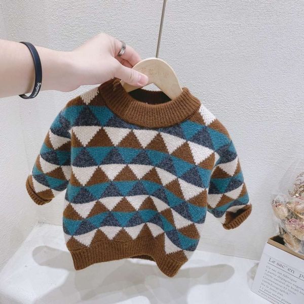 winter 2020 strawberry korean xiaobao version new children's boys' color matching diamond lattice pullover plush sweater rt00, Blue
winter 2020 strawberry korean xiaobao version new children's boys' color matching diamond lattice pullover plush sweater rt00, Blue
