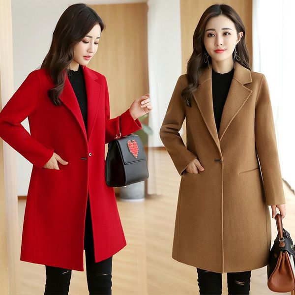 women's wool & blends double sided cashmere coat 2021 fashion big red double-sided tweed medium slim small, Black
women's wool & blends double sided cashmere coat 2021 fashion big red double-sided tweed medium slim small, Black
