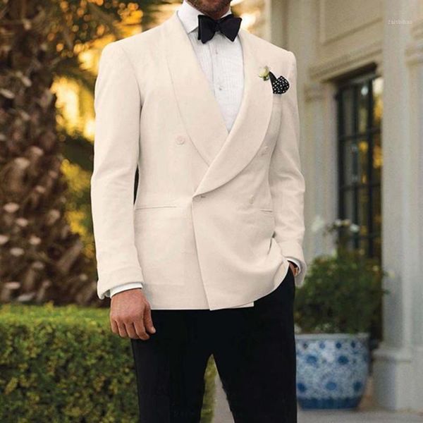 2020 ivory tuxedos for men shawl lapel men wedding suits formal mens suits double breasted grooms suit (jacket+pants+bow tie)1, White;black
2020 ivory tuxedos for men shawl lapel men wedding suits formal mens suits double breasted grooms suit (jacket+pants+bow tie)1, White;black