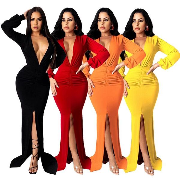 2021 women long sleeve maxi dress deep neck sheer floor length dress split hip nightclub party bodycon s-xxl, Black;gray
2021 women long sleeve maxi dress deep neck sheer floor length dress split hip nightclub party bodycon s-xxl, Black;gray