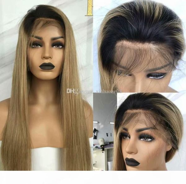 ombre honey blonde color 1b 27 thick glueless full lace human hair wigs brazilian straight lace front wig for black women, Black;brown
ombre honey blonde color 1b 27 thick glueless full lace human hair wigs brazilian straight lace front wig for black women, Black;brown