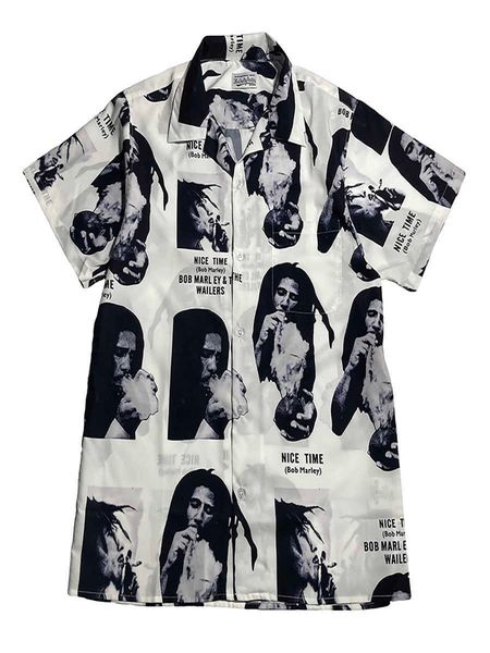 men's casual shirts wacko maria x bob marley p aloha hawaiian short sleeve shirt, White;black
men's casual shirts wacko maria x bob marley p aloha hawaiian short sleeve shirt, White;black