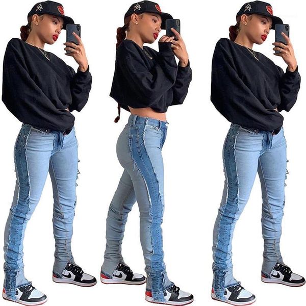 patchwork jeans women stacked jeans high waist bodycon stretch slip hem denim boyfriend trousers pants wholesale dropshipping1, Blue
patchwork jeans women stacked jeans high waist bodycon stretch slip hem denim boyfriend trousers pants wholesale dropshipping1, Blue