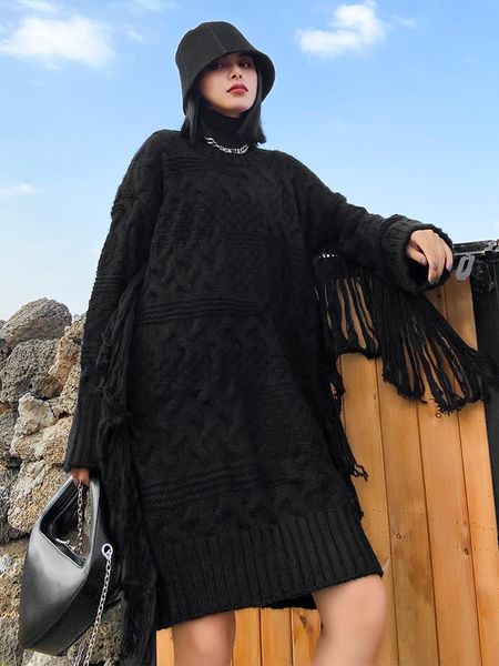superaen 2020 new o neck long loose autumn and winter thick pullover tassel patchwork sweater women, White;black
superaen 2020 new o neck long loose autumn and winter thick pullover tassel patchwork sweater women, White;black