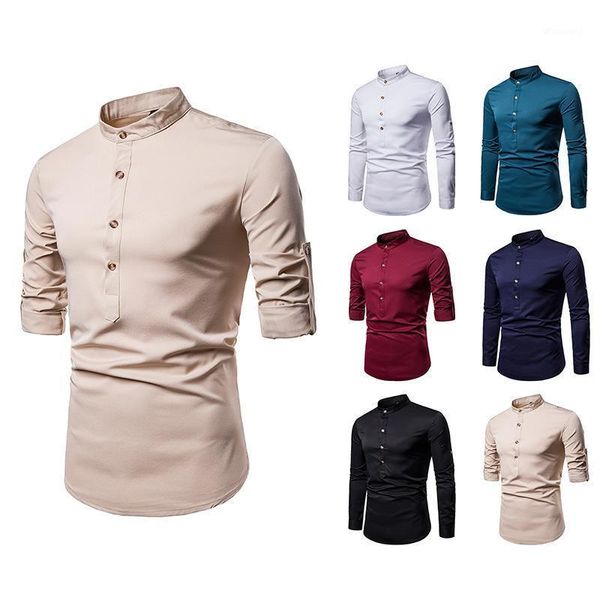 men shirt long sleeve cotton solid color wild small collar shirt men's casual pullover long-sleeved 7-a221, White;black
men shirt long sleeve cotton solid color wild small collar shirt men's casual pullover long-sleeved 7-a221, White;black